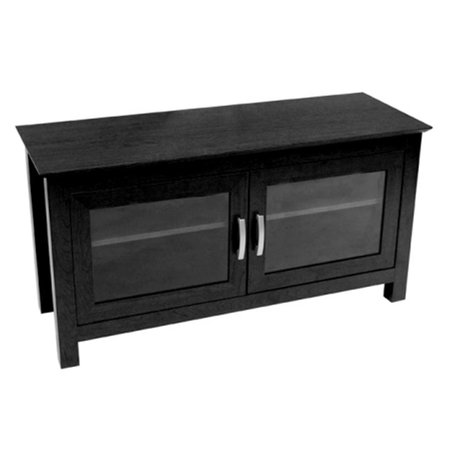 WALKER EDISON FURNITURE Walker Edison W44CFDBL 44 inch Columbus Wood TV Console- Black W44CFDBL